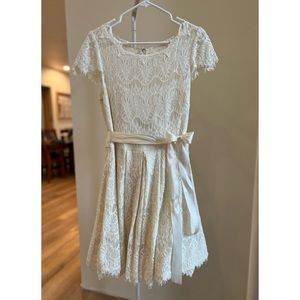 Sweet white lace cocktail dress